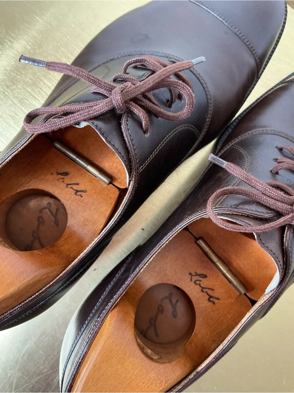 John Lobb- Men's Dark Brown Leather Derby Shoes - Classic Dress Style